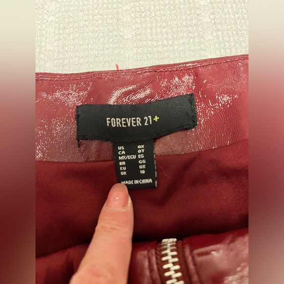 Forever 21 red pleather skirt - Picture 2 of 2